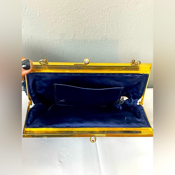 Vintage 1960s Women’s Dark blue Beaded purse - Picture 4 of 5
